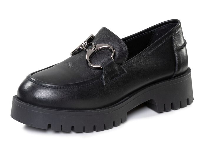 ELENA EDEN Loafer mit Metallschmuck SCHWARZ