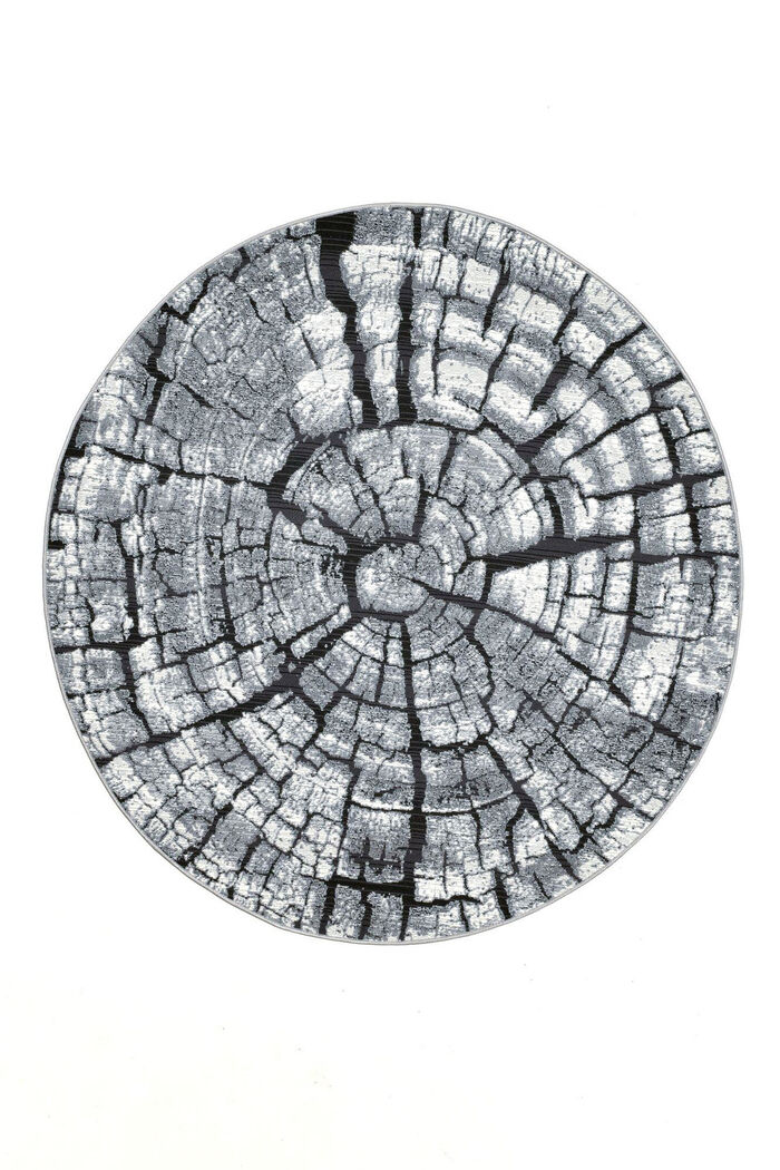 Teppich im naturnahen Baumstamm-Design GRAU