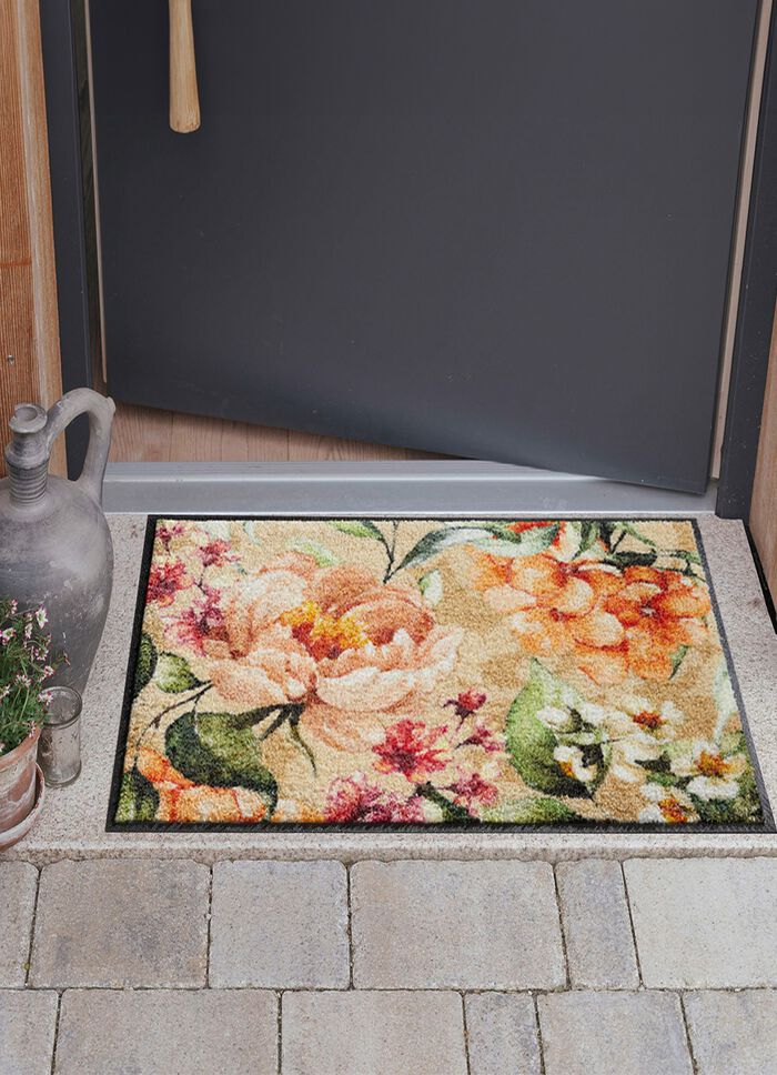Fußmatte Blumen mit rutschhemmender Rückseite 