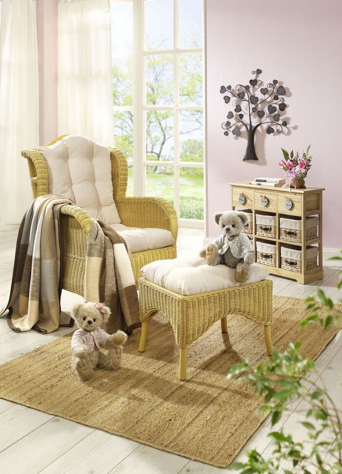 Sitzm&ouml;bel aus Rattan mit Kissenauflage 