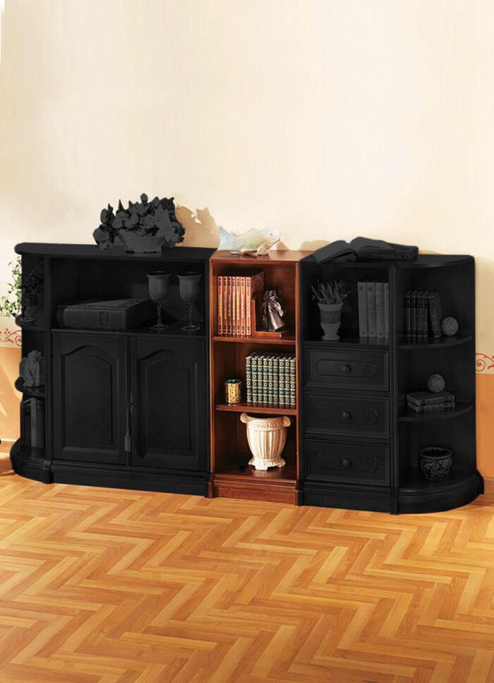 Teilmassive M&ouml;belserie mit Echtholzfurnier 