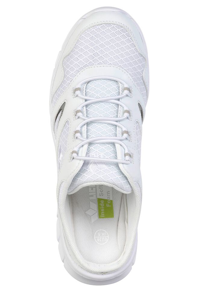 Sportlicher Damen-Sabot, mit herausnehmbarem Fu&szlig;bett WEISS