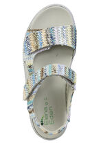 ELENA EDEN Sandale aus interessantem Bast-Material BLAU-MULTI