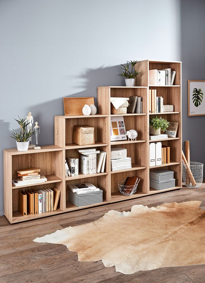 Klassische Regal-Serie mit Kunststofff&uuml;&szlig;en EICHE SONOMA