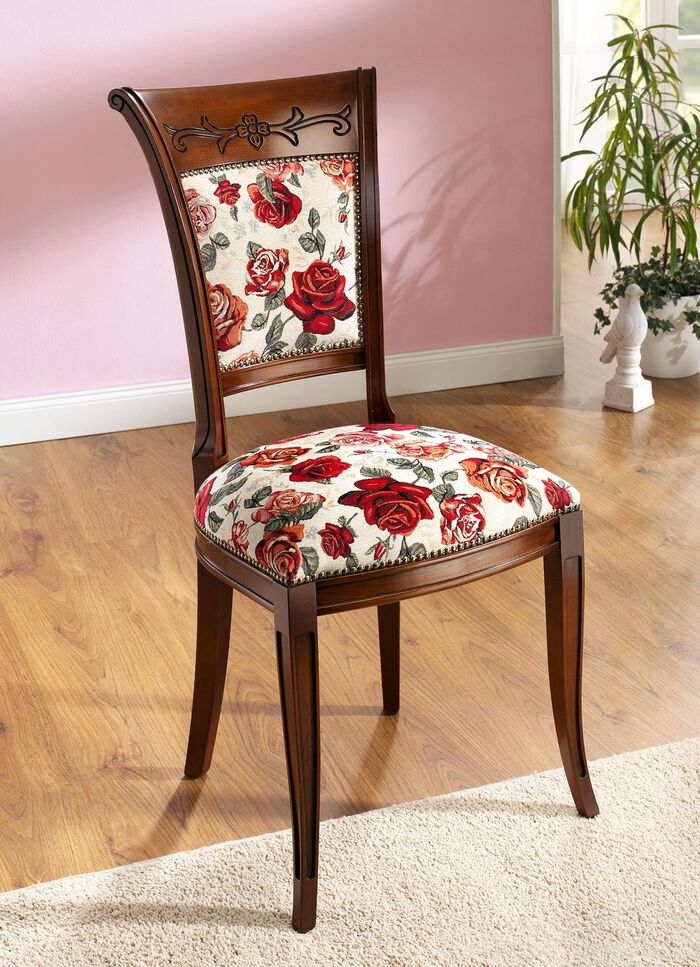 Hochwertiger Stuhl aus massivem Buchenholz NUSSBAUM-ROT