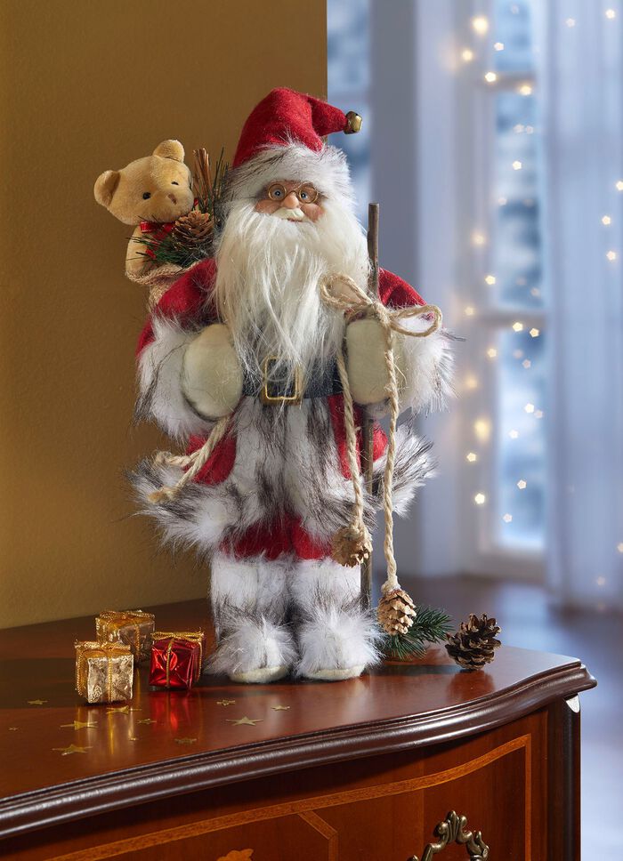 Weihnachtsmann mit Teddy 