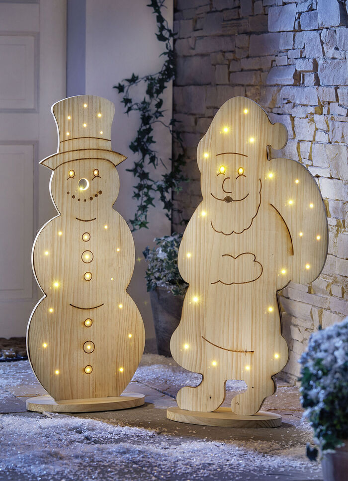 LED-Holz-Figur aus Kiefernholz 