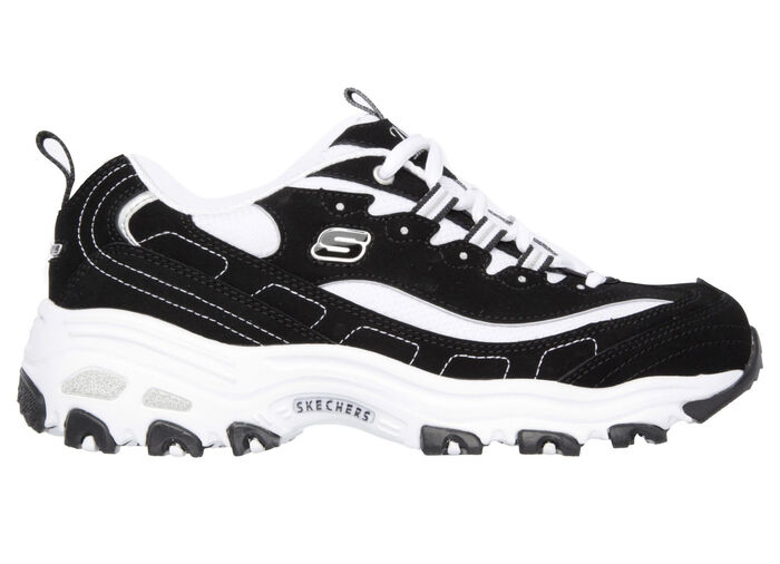 SKECHERS, sportliche Damen-Sneaker, mit herausnehmbarem Fußbett SCHWARZ-WEISS