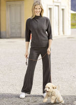 Hose in Palazzo-Form ANTHRAZIT MELIERT