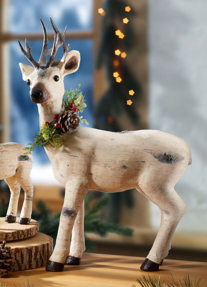 Rentier aus Styropor in Birkenoptik 