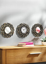 Wanduhr mit Spiegeln, 3-teilig 