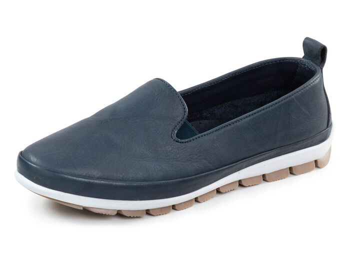 Gemini Slipper mit dezenter Knitter-Struktur MARINE