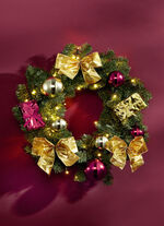 Beleuchteter Tannenkranz ROT-GOLD