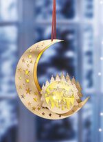 Beleuchteter Mond aus Holz 