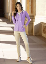 Shirtjacke mit Kontrastverarbeitung am Kragen in 2 Farben LILA