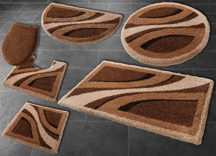 Faszinierende Badgarnitur mit rutschhemmender Rückseite BRAUN