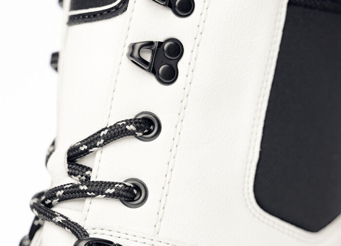 Rieker Stiefelette aus Nappaleder CREMEWEISS-SCHWARZ