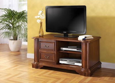 TV-Phono-Kommode mit echtem Wurzelholzfurnier 