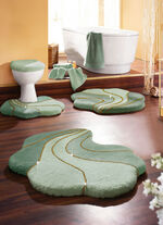 Barfußweiche Badgarnitur Gold-Glitzergarn GRÜN