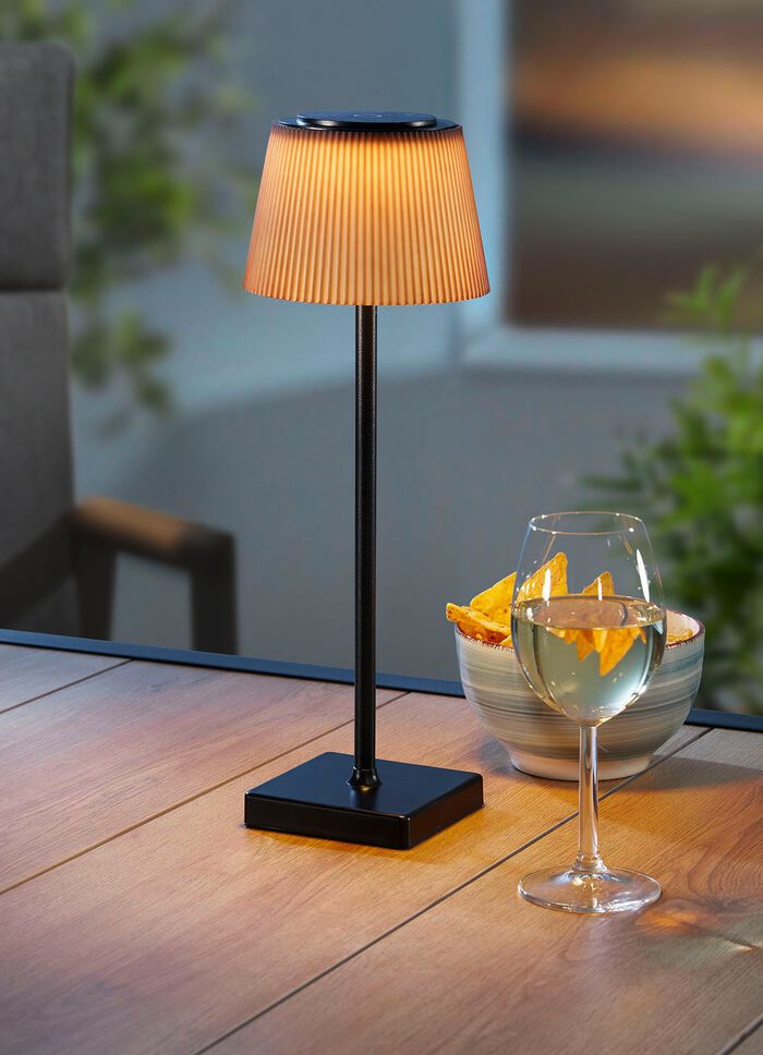Tischleuchte aus mattschwarzem Metall SCHWARZ-BRAUN