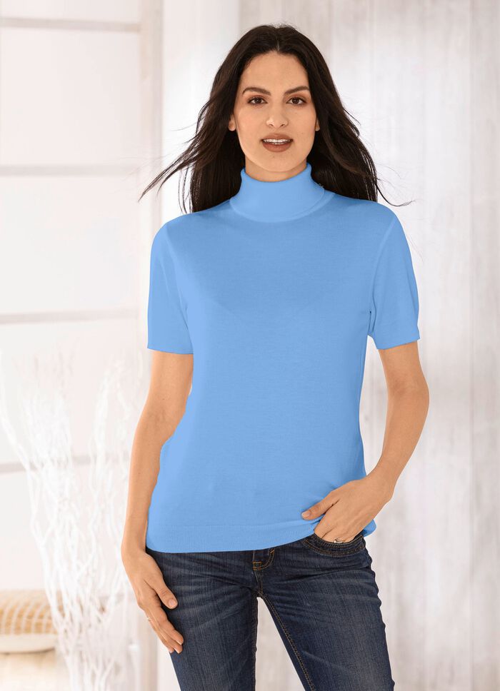 Pullover in edel gl&auml;nzender Qualit&auml;t BLEU