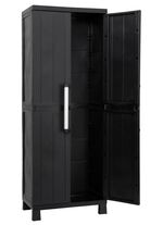 Ger&auml;teschrank Garage mit Holzlamellen-Effekt 