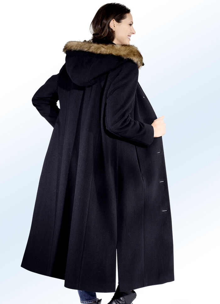 Mantel mit abnehmbarer Kapuze