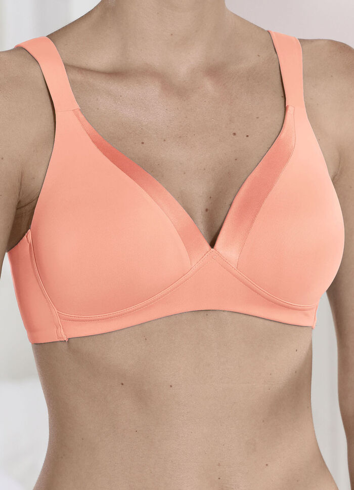 Naturana BH mit Satinblende am Dekolleté APRICOT