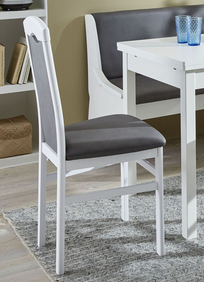 Zeitlose Esszimmermöbel WEISS-GRAU