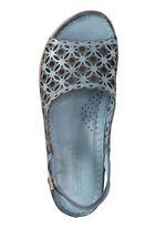 Gemini Sandale aus perforiertem, gepr&auml;gtem Nappaleder JEANS