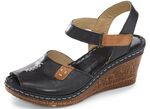 Gemini Sandalette aus schattiertem Rind-Nappaleder SCHWARZ-COGNAC