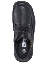 Schnürschuh aus Nappaleder mit Knitter-Struktur SCHWARZ