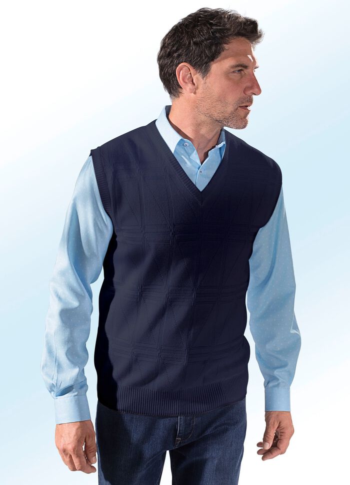 Pullunder mit Strukturmuster in 3 Farben 