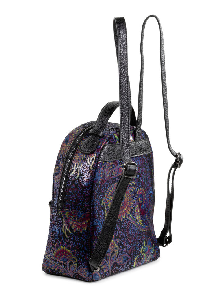 Laurina Rucksack aus bedrucktem Kalbleder SCHWARZ-BUNT