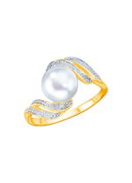 Vergoldeter Damenring mit S&uuml;&szlig;wasser-Zuchtperle 