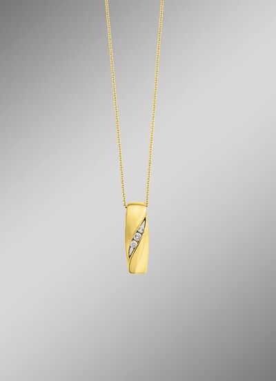 Eleganz in Gold: Anh&auml;nger mit 3 Brillanten 