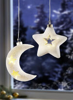 Beleuchtete Dekoration aus Glas mit Frost-Dekor 