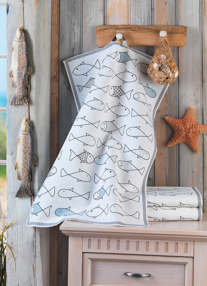 Geschirrt&uuml;cher in Halbleinen, 3er-Set 