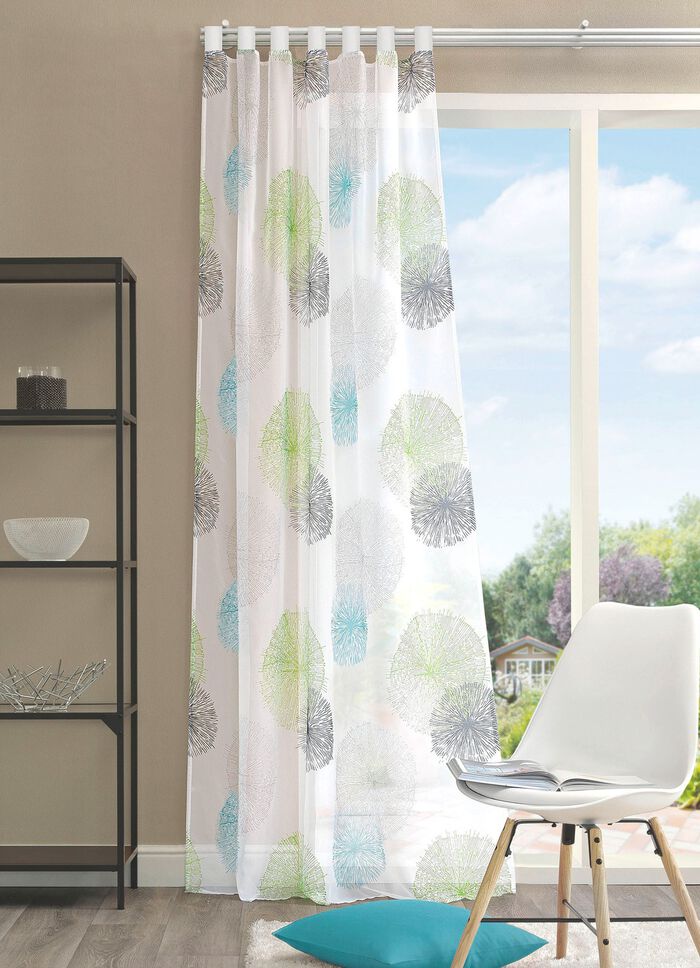 &Uuml;bergardine mit Schlaufen oder Universalschienenband GR&Uuml;N-PETROL