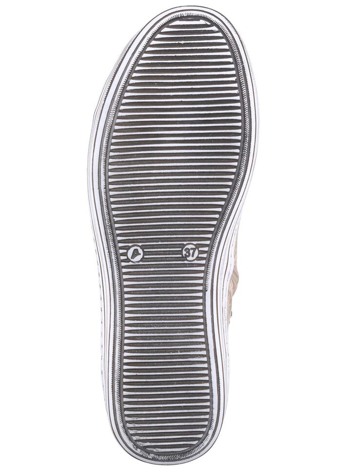 Gemini Schn&uuml;r-Booties aus gepr&auml;gtem Rindleder mit Metallic-Schimmer MATTGOLD