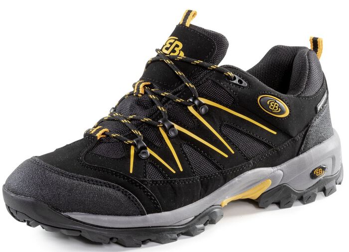 Schn&uuml;rschuh mit gummierten Bes&auml;tzen SCHWARZ-GELB