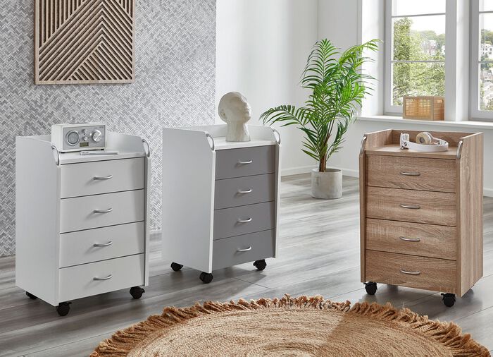 Rollcontainer mit 4 Schubladen EICHE SONOMA