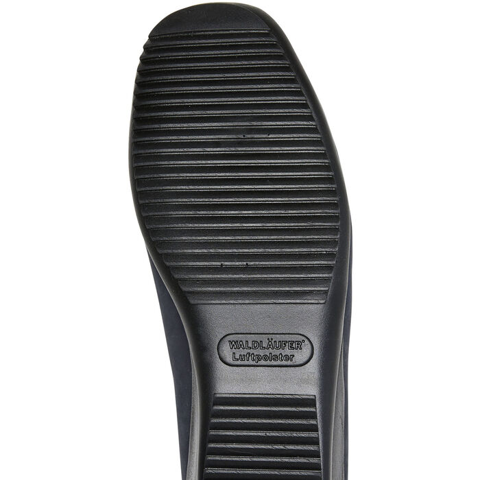 Waldläufer, bequeme Damen-Slipper, Weite H, mit herausnehmbarem Fußbett MARINE-COGNAC