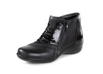 ELENA EDEN Bootie aus teilweise reptilgeprägtem Nappaleder SCHWARZ