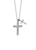 Ausdrucksstarke Halskette mit synth. Zirkonia 