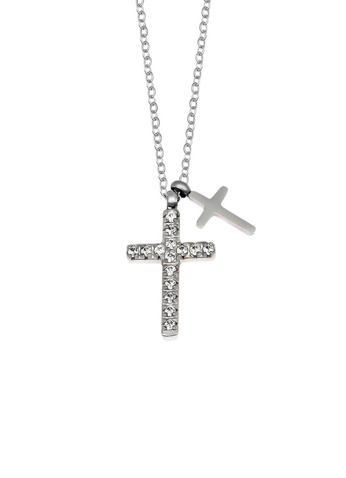 Ausdrucksstarke Halskette mit synth. Zirkonia 