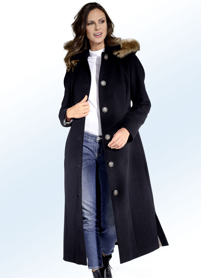 Mantel mit abnehmbarer Kapuze