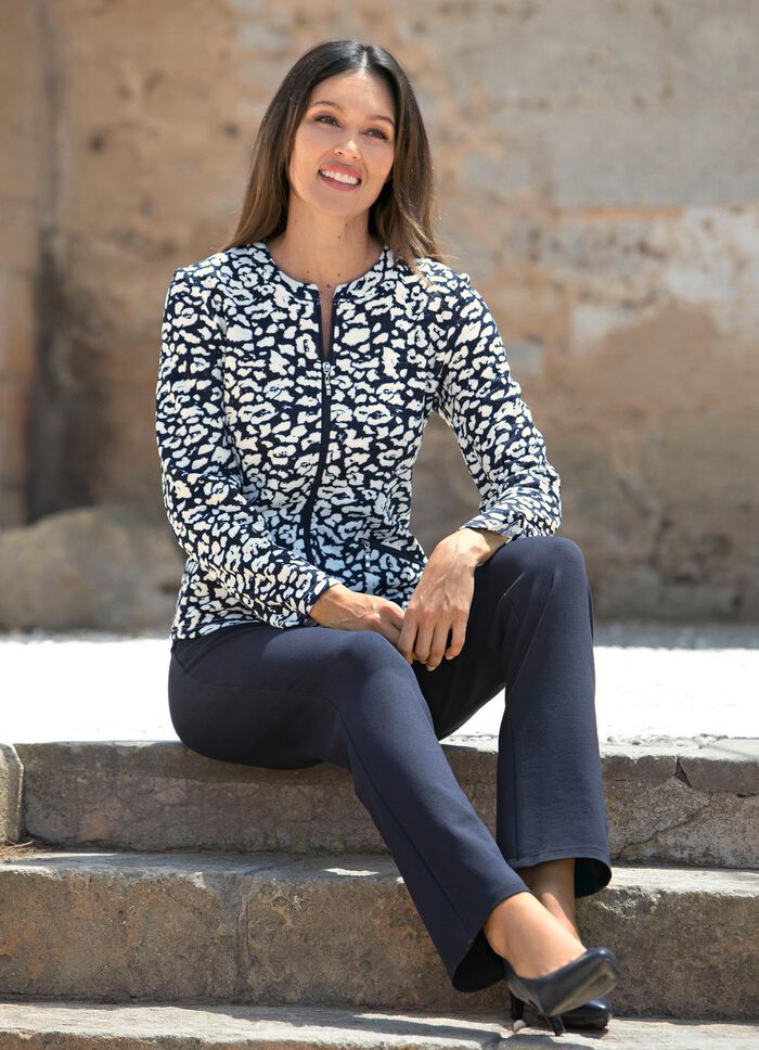 Kombistarke Blusenjacke   MARINE-WEISS