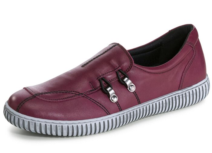 Gemini Slipper aus Rind-Nappaleder mit Zier&ouml;sen BORDEAUX