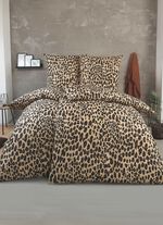 Bettw&auml;sche-Garnitur mit Leopardenmuster  